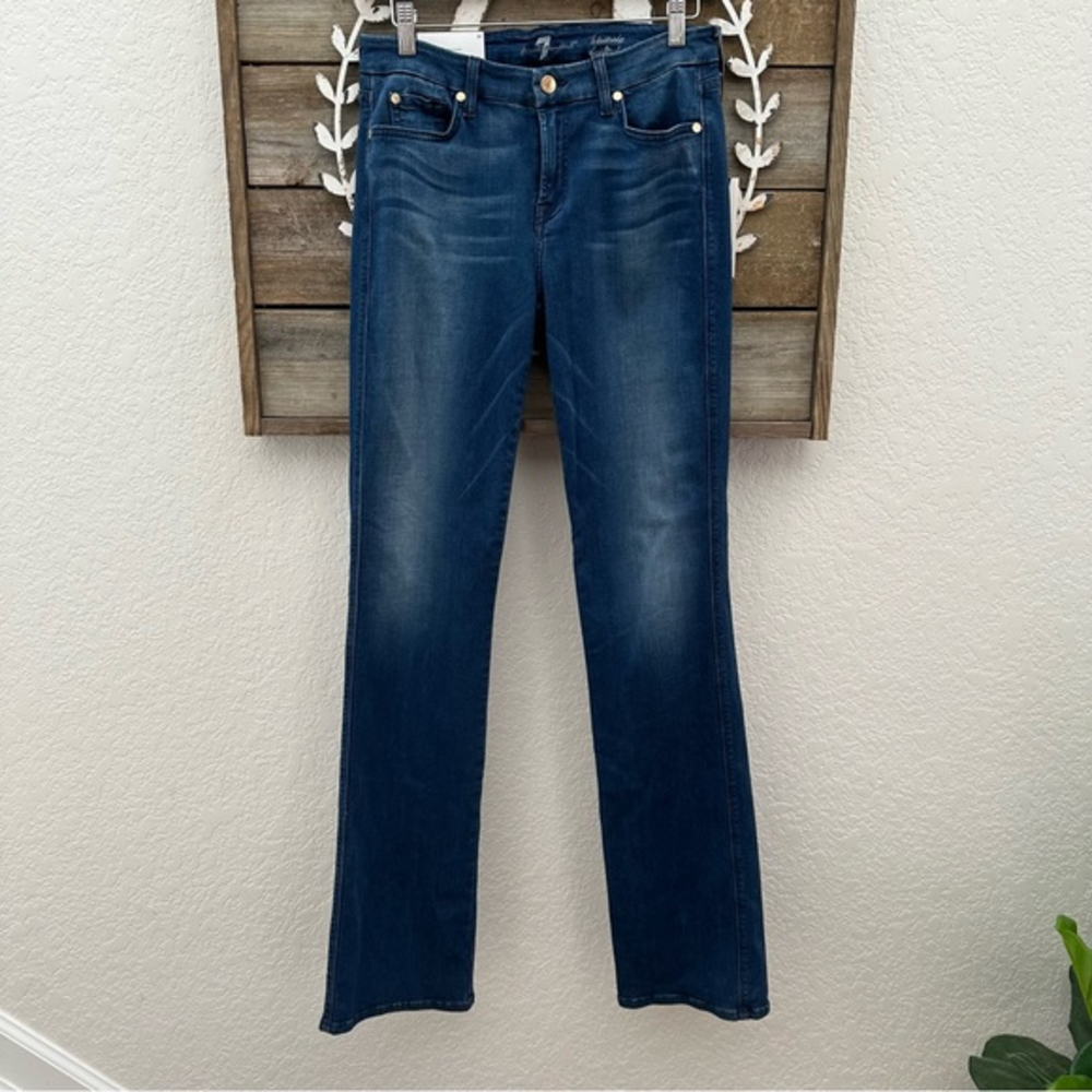 7famk Kimmie bootcut slim illusion luxe blue denim jeans size 30 NWT